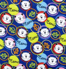 Cat Kitty Paws Meow Flannel
